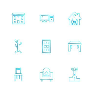 çeşitli tema app simgeler, vektör çizimler set