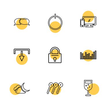 çeşitli tema app simgeler, vektör çizimler set