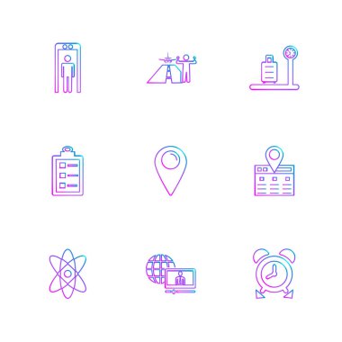 çeşitli tema app simgeler, vektör çizimler set