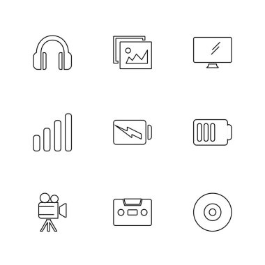 çeşitli tema app simgeler, vektör çizimler set