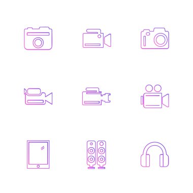 minimalist düz vektör app simgeleri beyaz arka plan üzerinde 