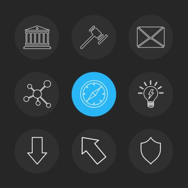 çeşitli tema app simgeler, vektör çizimler set