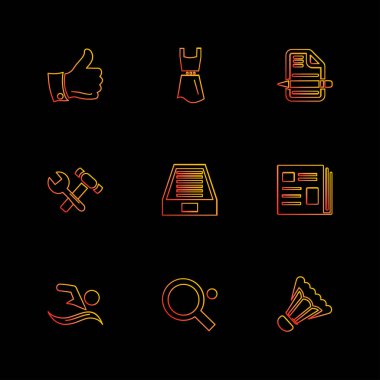 çeşitli tema app simgeler, vektör çizimler set