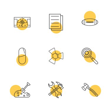 Beyaz arka plan üzerinde farklı minimalist düz vektör app simgeleri