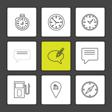 Beyaz arka plan üzerinde izole çeşitli tema app simge kümesi