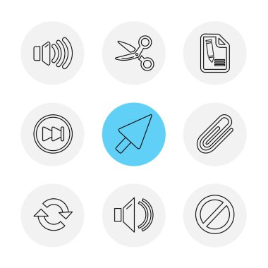 çeşitli tema app simgeler, vektör çizimler set