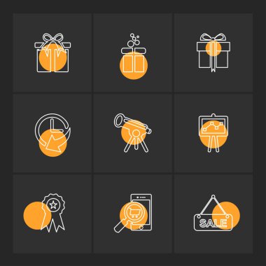 çeşitli tema app simgeler, vektör çizimler set