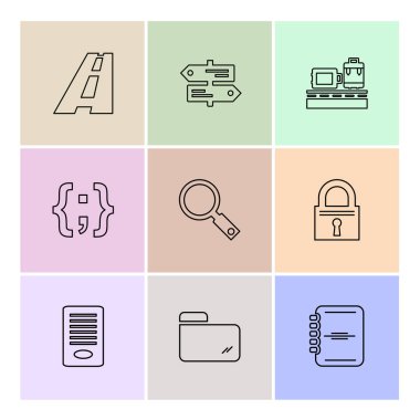 çeşitli tema app simgeler, vektör çizimler set