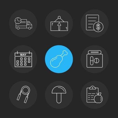 çeşitli tema app simgeler, vektör çizimler set