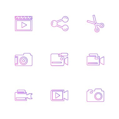 çeşitli tema app simgeler, vektör çizimler beyaz arka plan üzerinde set