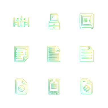 Beyaz arka plan üzerinde farklı minimalist düz vektör app simgeleri