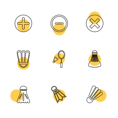 Beyaz arka plan üzerinde renkli daireler ile minimalist düz vektör app simgeleri