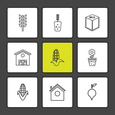 minimalist düz vektör app simgeler siyah arka plan üzerine