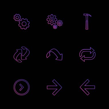 minimalist düz vektör app simgeler siyah arka plan üzerine 