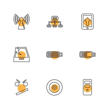 çeşitli tema app simgeler, vektör çizimler set