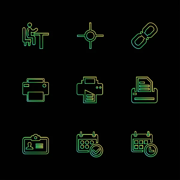 Conjunto Varios Iconos Aplicaciones Tema Ilustraciones Vectores — Vector de stock