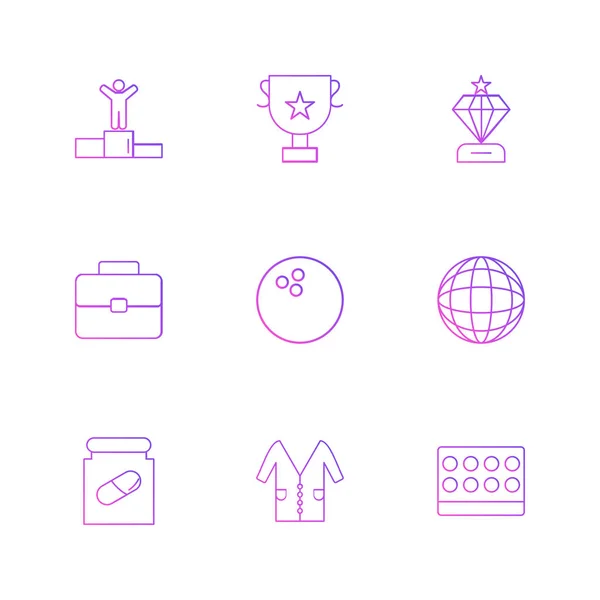 Set Verschiedener Themen App Symbole Vektor Illustrationen — Stockvektor
