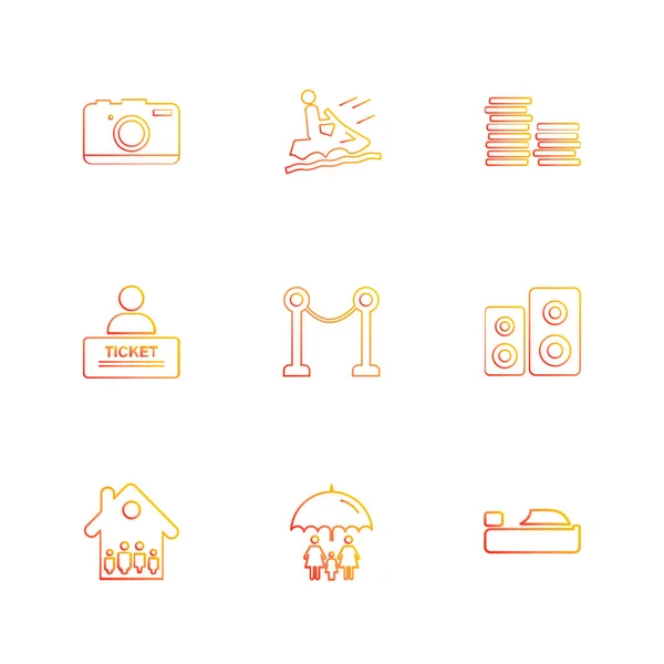 Iconos Aplicación Vectores Planos Minimalistas Aislados Sobre Fondo Blanco — Vector de stock