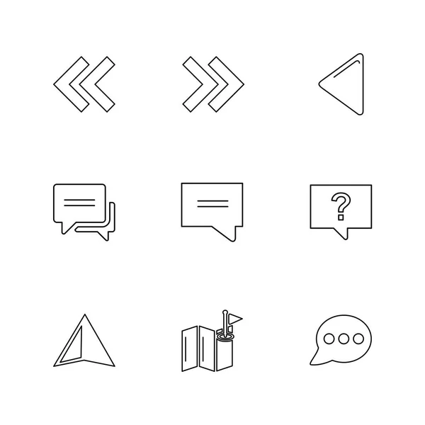 Minimalistische Platte Vector App Pictogrammen Geïsoleerd Witte Achtergrond — Stockvector