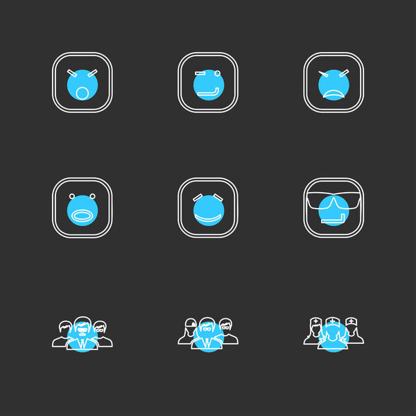 set of various theme app icons, vector illustrations