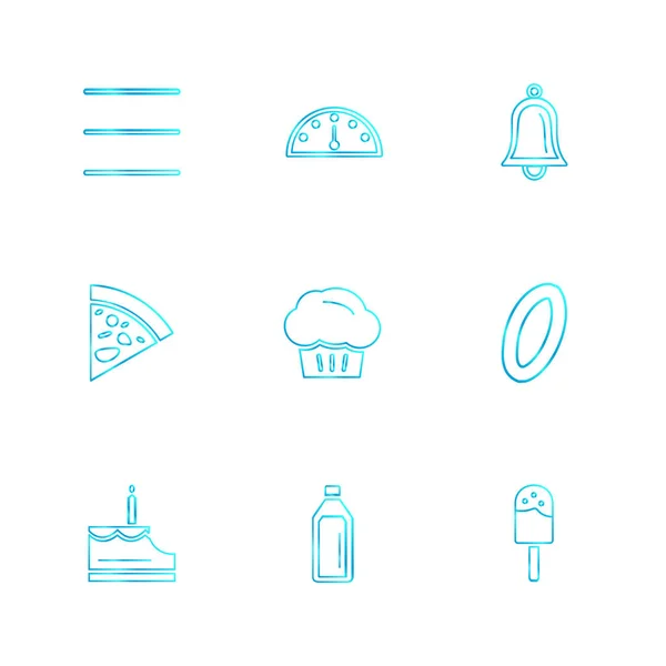 Lebensmittel Symbole Auf Weißem Hintergrund Einfache Flache App Symbole Vektorillustration — Stockvektor