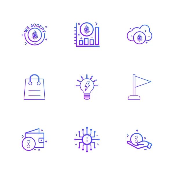 Vector Collection Business Creative Flat Design Icons — Stock Vector