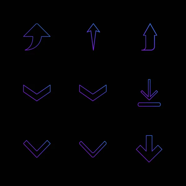 Flèches Directions Pointeurs Icônes Créatives Ensemble Conception Vectorielle Collection Plate — Image vectorielle