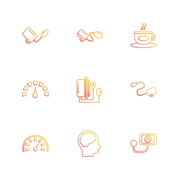 Set Various Theme App Icons Vector Illustrations — Stock Vector