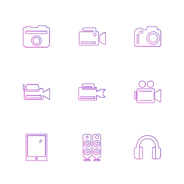 Iconos Aplicación Vector Plano Minimalista Sobre Fondo Blanco — Vector de stock