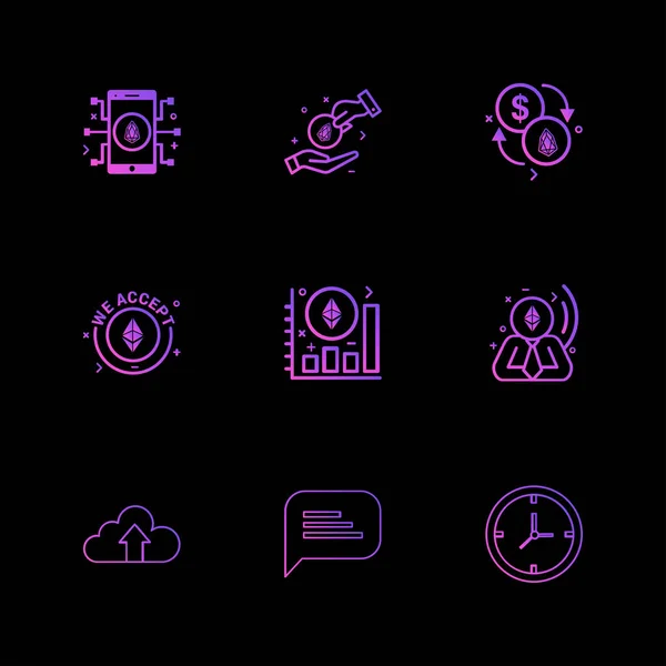 Colección Vectorial Iconos Diseño Plano Creativo Negocios — Vector de stock