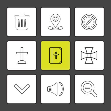 çeşitli tema app simgeler, vektör çizimler set