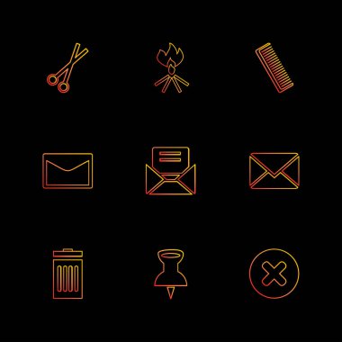 çeşitli tema app simgeler, vektör çizimler set