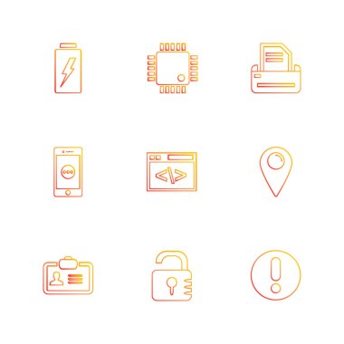 minimalist düz vektör app simgeleri beyaz arka plan üzerinde 