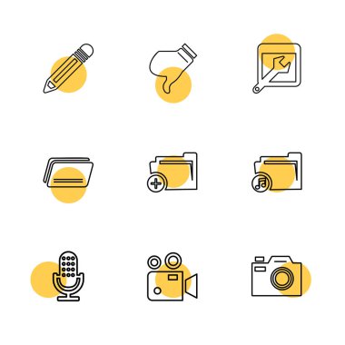 çeşitli tema app simgeler, vektör çizimler set