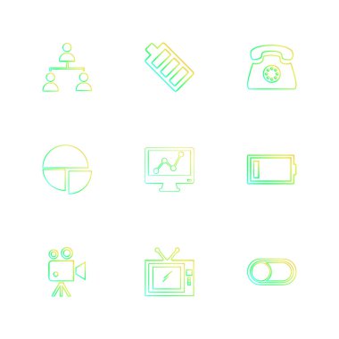 çeşitli tema app simgeler, vektör çizimler set