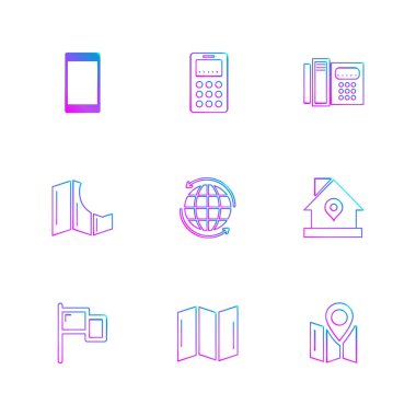 minimalist düz vektör app simgeleri beyaz arka plan üzerinde 