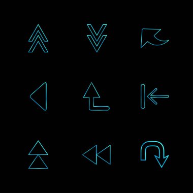 oklar yön işaretçiler yaratıcı simgeler ayarla, düz özel koleksiyon vektör