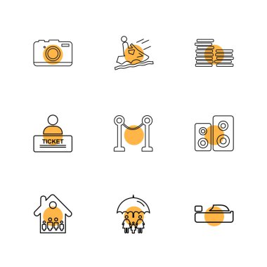 çeşitli tema app simgeler, vektör çizimler set