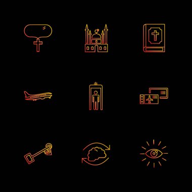 siyah arka plan üzerine çeşitli tema app simgelerin ayarlamak