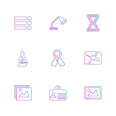 çeşitli tema app simgeler, vektör çizimler set