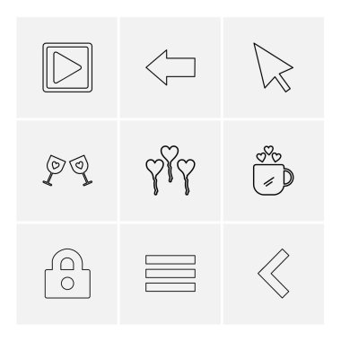 çeşitli tema app simgeler, vektör çizimler set