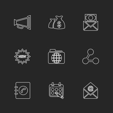 çeşitli tema app simgeler, vektör çizimler set