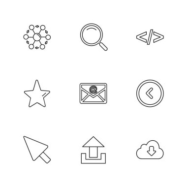 çeşitli tema app simgeler, vektör çizimler set