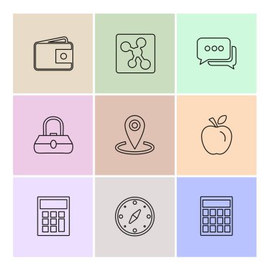 çeşitli tema app simgeler, vektör çizimler set