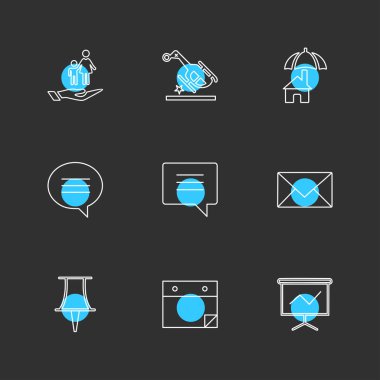 çeşitli tema app simgeler, vektör çizimler set