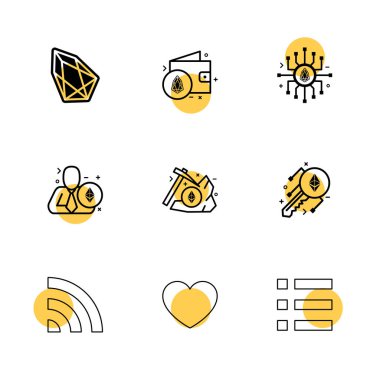 çeşitli tema app simgeler, vektör çizimler beyaz arka plan üzerinde set