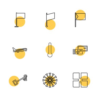 çeşitli tema app simgeler, vektör çizimler beyaz arka plan üzerinde set