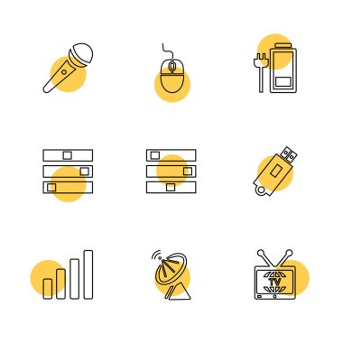 çeşitli tema app simgeler, vektör çizimler set