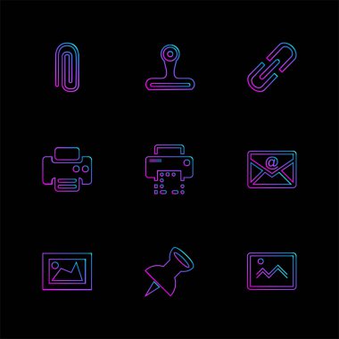 minimalist düz vektör app simgeler siyah arka plan üzerine 