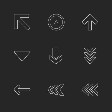 oklar yön işaretçiler yaratıcı simgeler ayarla, düz özel koleksiyon vektör